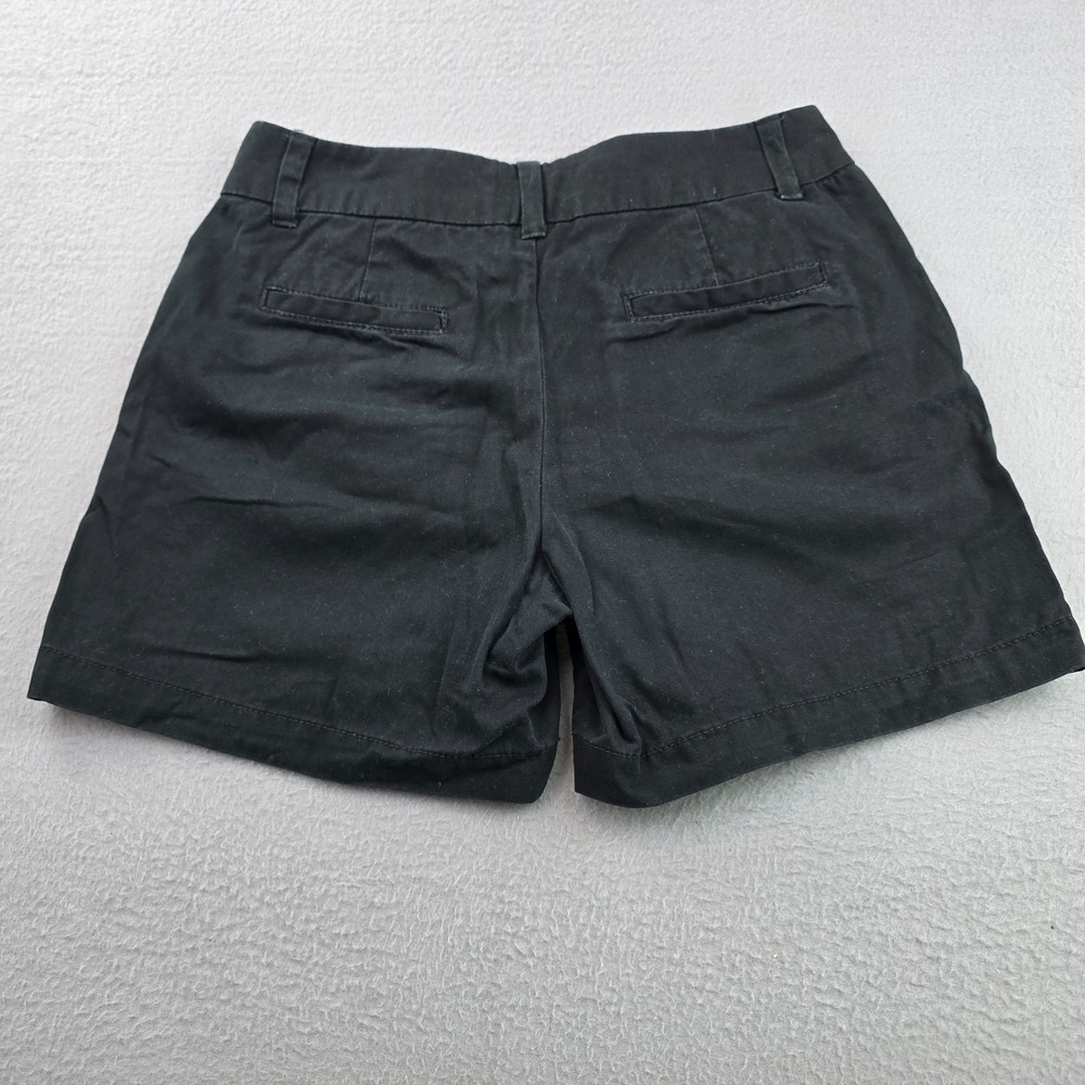 Merona FIT 1 Chino Shorts Womens 4 Black Washed Outdoor Slash Pockets 5" Inseam - Picture 6 of 8